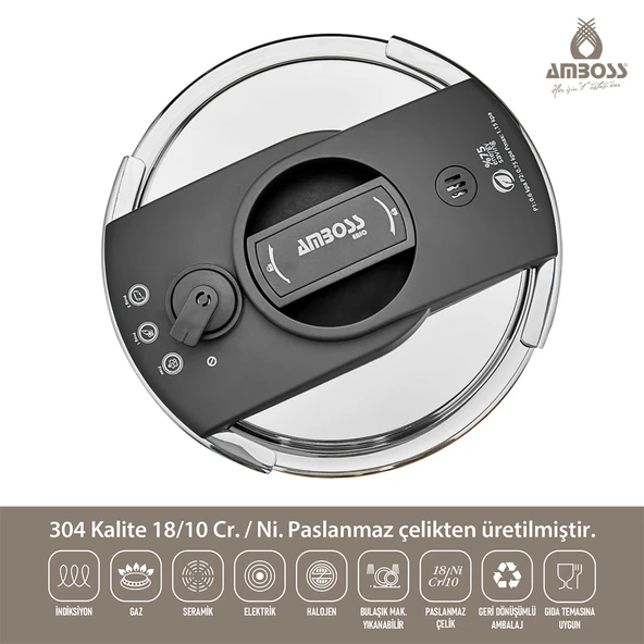 Amboss Enio 4 Parça Matik Düdüklü Tencere Seti - Resim 4