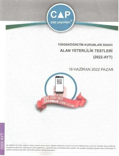 Çap Yayınları 2022 AYT Tıpkı Basım ürün görseli 1