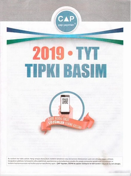 Çap Yayınları 2019 TYT Tıpkı Basım ürün görseli 1