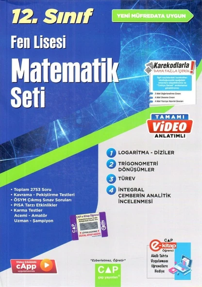 Çap Yayınları 12. Sınıf Fen Lisesi Matematik Seti ürün görseli 1