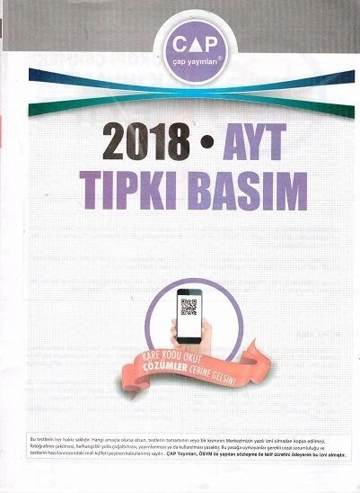 Çap Yayınları AYT 2018 Tıpkı Basım ürün görseli 1
