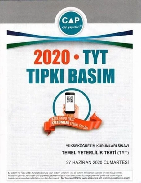 Çap Yayınları TYT 2020 Tıpkı Basım ürün görseli 1