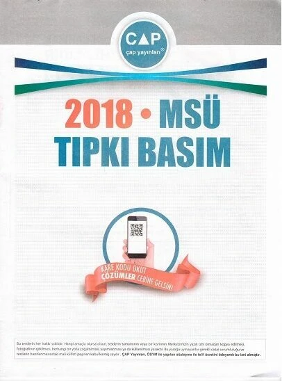 Çap Yayınları Üniversiteye Hazırlık MSÜ 2018 Tıpkı Basım ürün görseli 1