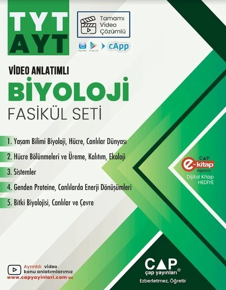 Çap Üniversiteye TYT AYT Hazırlık Biyoloji Fasikülü Seti ürün görseli 1