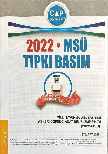 Çap Yayınları Üniversiteye Hazırlık MSÜ 2022 Tıpkı Basım ürün görseli 1