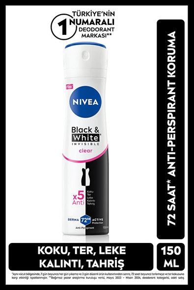NIVEA DEO BAYAN 150ML-İNVİSİBLE CLEAR PEMBE ürün görseli 1