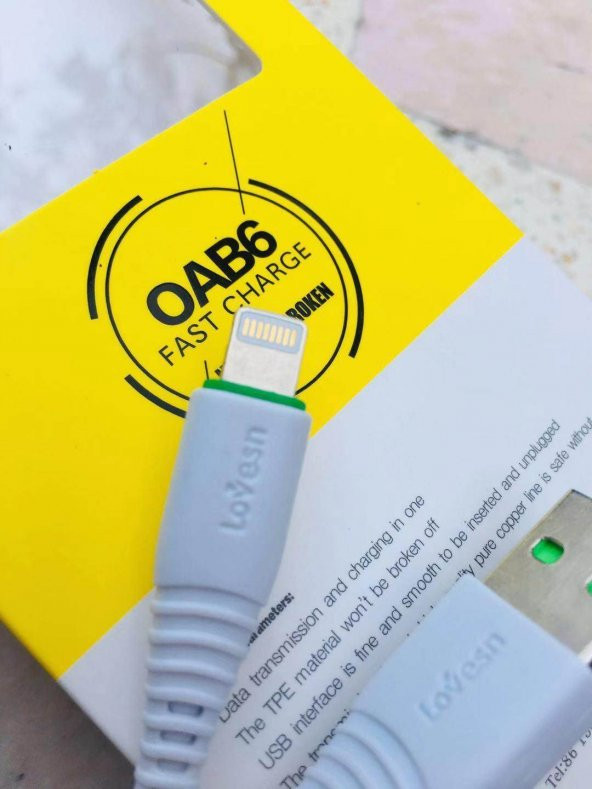 Lovesn OAB9 Kırılmaya Dayanıklı Iphone Şarj Kablosu 1 Metre ürün görseli 1