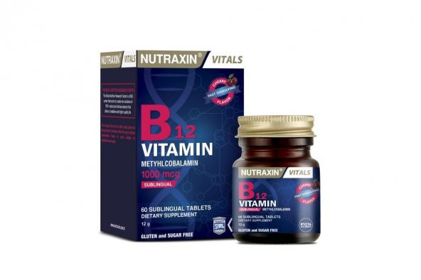 Nutraxin B12 Vitamin 1000 mcg 60 Dilaltı Tablet ürün görseli 1