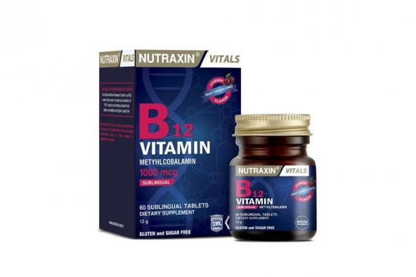 Nutraxin B12 Vitamin 1000 mcg 60 Dilaltı Tablet - Resim 2