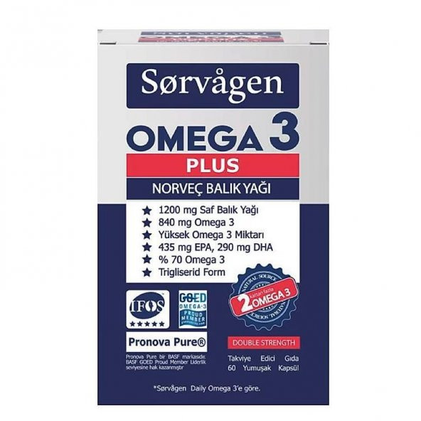 Sorvagen Omega 3 Plus Norveç Balık Yağı 60 Kapsül ürün görseli 1