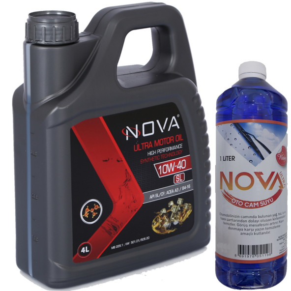 Nova 10W-40 4 Litre Motor Yağı Benzin, Lpg, Dizel +Cam Suyu ürün görseli 1