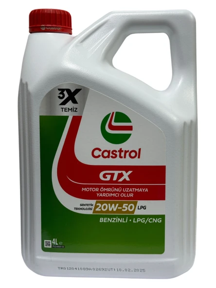 Castrol GTX LPG 20W-50 Sentetik Motor Yağı 4 L + Kırmızı Antifriz 1,5 L ürün görseli 1