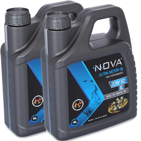 Nova 20W-50 4 Litre Motor Yağı Benzin, Lpg, Dizel (2 ADET) ürün görseli 1