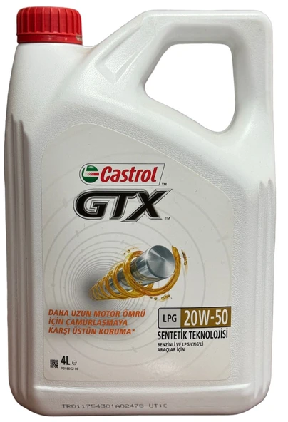 Castrol GTX LPG 20W-50 Sentetik Motor Yağı  4 Litre - Benzinli ve LPG/CNG'li Araçlarda ürün görseli 1