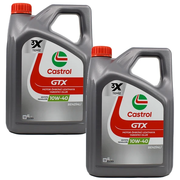 CASTROL GTX 10W-40 A3/B4 Sentetik Motor Yağı 2 x 4 Litre ürün görseli 1