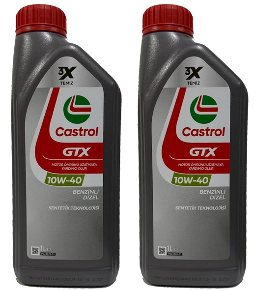 CASTROL GTX 10W-40 A3/B4 Yarı Sentetik Motor Yağı 2 x 1 Litre ürün görseli 1