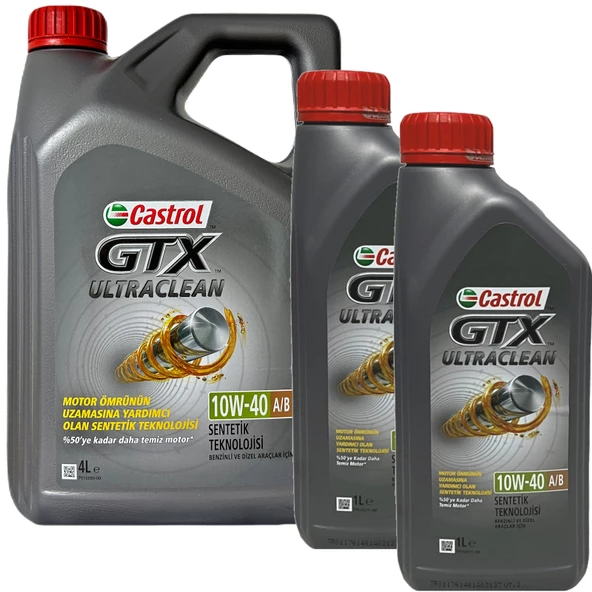 CastrolL GTX Ultraclean 10W-40 Motor Yağı 4 L + 2 L (Toplam 6 Litre) ürün görseli 1