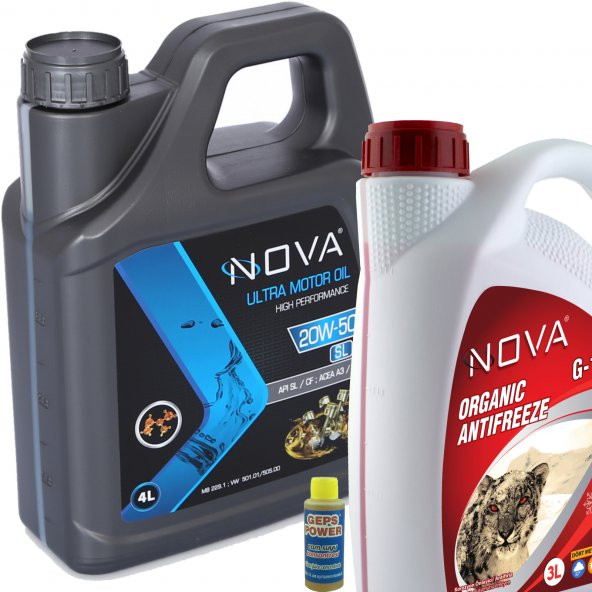 Nova 20W-50 4 Litre Motor Yağı Benzin, Lpg, Dizel + 3L K.Antifriz ürün görseli 1