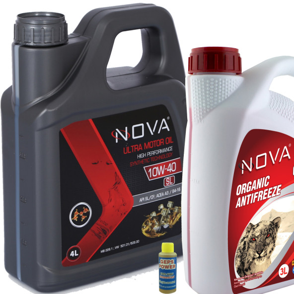 Nova 10W-40 4 Litre Motor Yağı +3Lt Kırmızı Antifriz ürün görseli 1