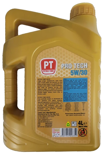 Petro Time Pro Tech 5W-30 Sentetik Motor Yağı 4 Litre - Resim 2