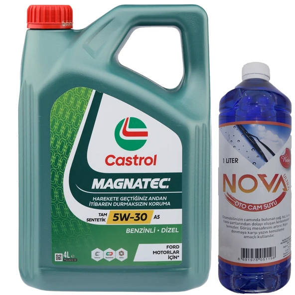Castrol Magnatec A5 5W-30 Motor Yağı 4 Litre + Oto Cam Suyu 1 L ürün görseli 1