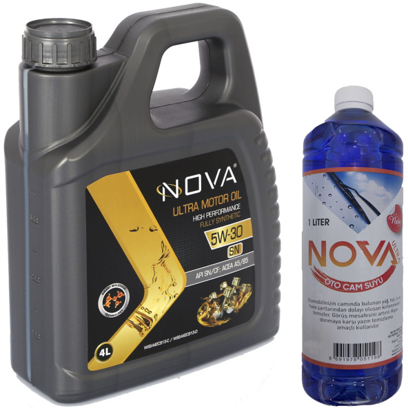 Nova SN 5W-30 4 Litre Motor Yağı Benzin, Lpg, Dizel +Cam Suyu ürün görseli 1