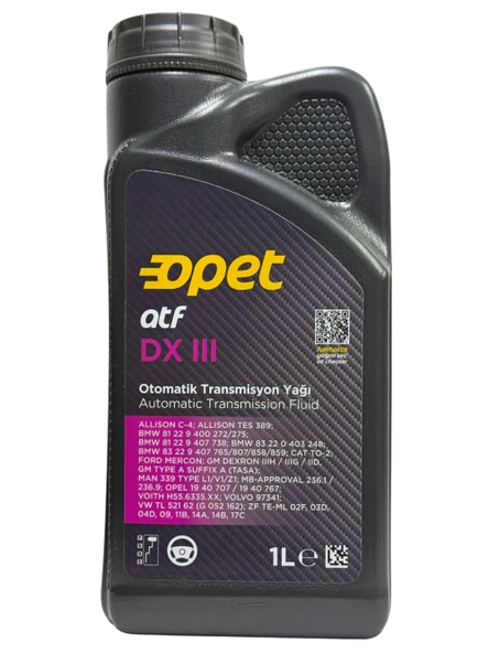 Opet Otomatik Transmisyon Yağı Atf Dx III 3 Litre (DX 3) ürün görseli 1