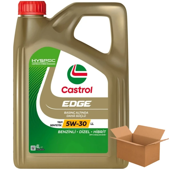 CASTROL Edge 5W-30 LL Tam Sentetik DPF Motor Yağı 4 x 4 Litre (1 Koli) ürün görseli 1