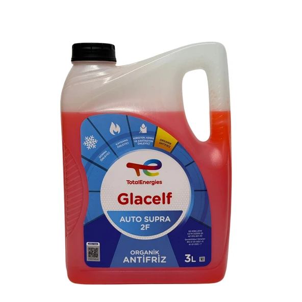 Total Glacelf Auto Supra 2F Kırmızı Organik Antifriz 3 Litre Konsantre (Su ile 6L -37C) ürün görseli 1