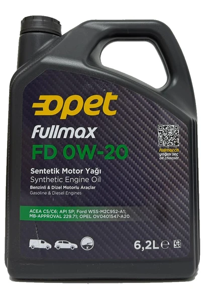 Opet Fullmax 0W-30 ACEA C2 DPF Sentetik Motor Yağı 7 Litre Üretim Tarihi : 2025 ürün görseli 1