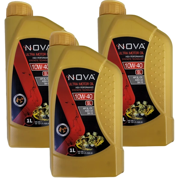 Nova 10W-40 Motor Yağı 3 X 1 Litre - Benzinli, Lpgli, Dizel Araç Uyumlu ürün görseli 1