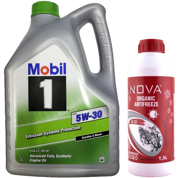 Mobil 1 ESP 5W-30 Tam Sentetik Motor Yağı 5 Litre + K. Antifriz 1,5 L ürün görseli 1