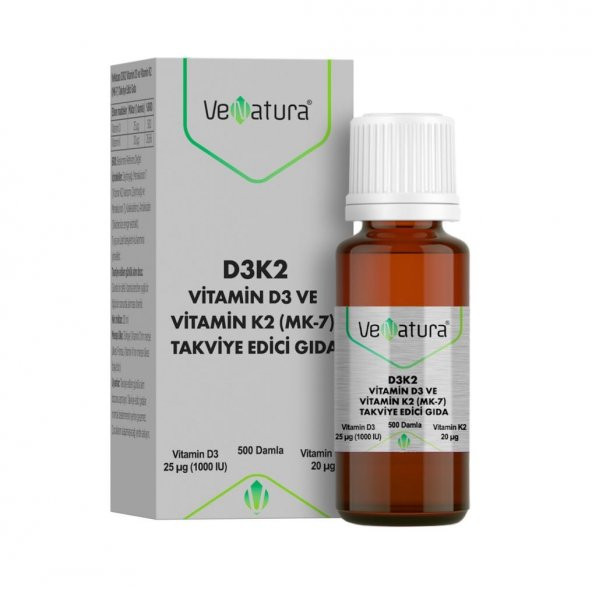 Venatura Vitamin D3 K2 (Menakuinon 7) Damla 20 Ml ürün görseli 1