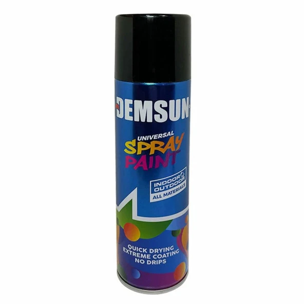 Demsun Akrilik Efektli Sprey Boya Parlak Siyah 200 ml RAL9005 ürün görseli 1