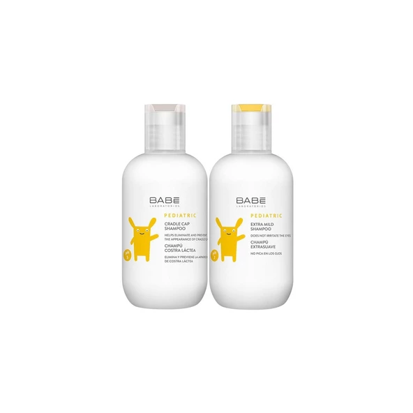 Babe Bebek ve Çocuklar için Pediatri Saç Bakım Seti (Extra Yumuşak Şampuan 200 ml + Konak Önleyici Şampuan 200 ml) ürün görseli 1