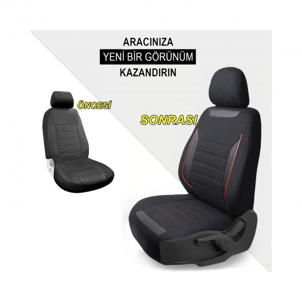 Z&C MAXTECH Renault Toros Deri Detaylı Özel Tasarım Oto Koltuk Kılıfı Seti SMART K ürün görseli 1