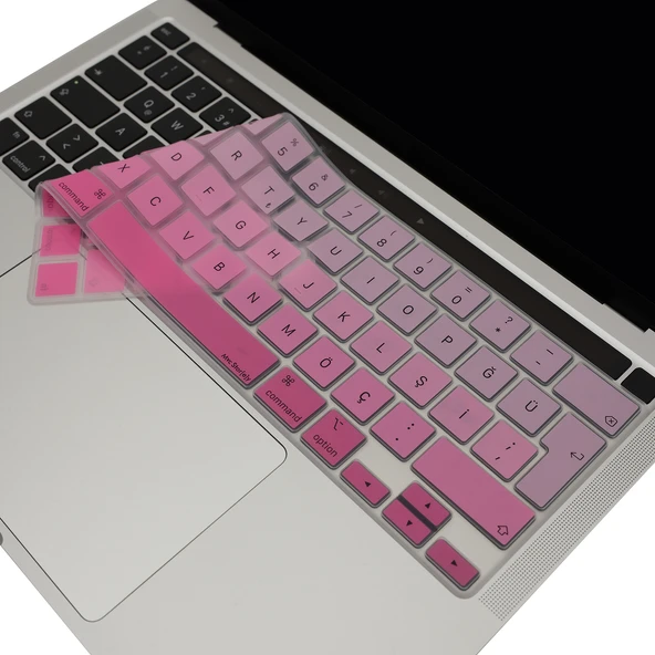 MacBook Pro Türkçe Q Klavye Koruyucu UK ISO Ters L Enter Silikon 13 M1-M2 ve 16 inç ürün görseli 1