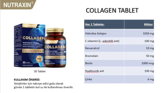 Nutraxin Collagen 30 Tablet x 2 Adet - Resim 2