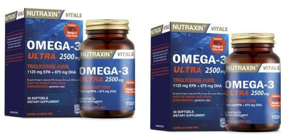 Nutraxin Omega 3 Ultra 2500 mg 30 Softjel x 2 adet ürün görseli 1