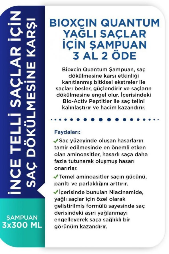 Bioxcin Quantum Yağlı Şampuan 3 Al 2 Öde - Resim 4