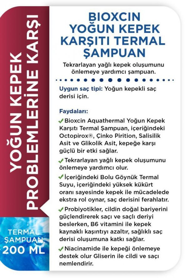 Bioxcin Aquathermal DS Şampuan 200 ml - Resim 3