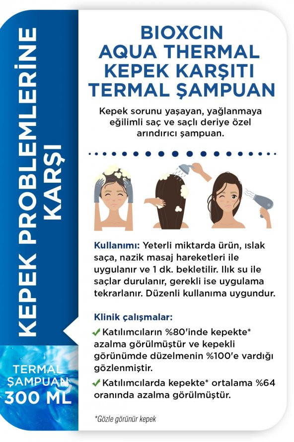 Bioxcin Aquathermal Kepek Şampuan 300 ml - Resim 4
