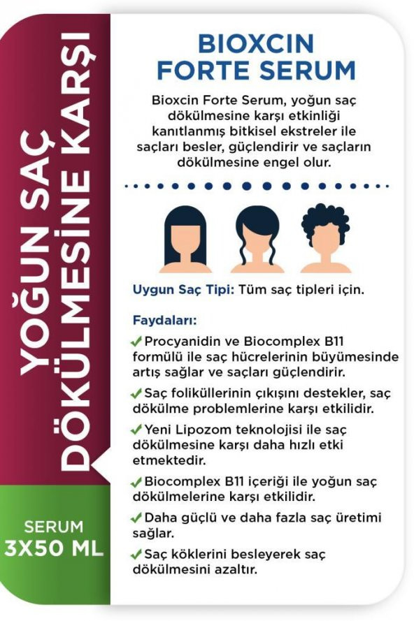 Bioxcin Forte Serum 3x50 ml - Resim 3