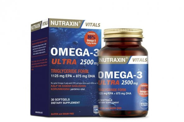 Nutraxin Omega 3 Ultra 2500 mg 30 Softjel ürün görseli 1