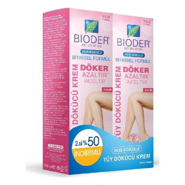 Bioder Normal Ciltler İçin Tüy Dökücü Krem 2x100ml ürün görseli 1