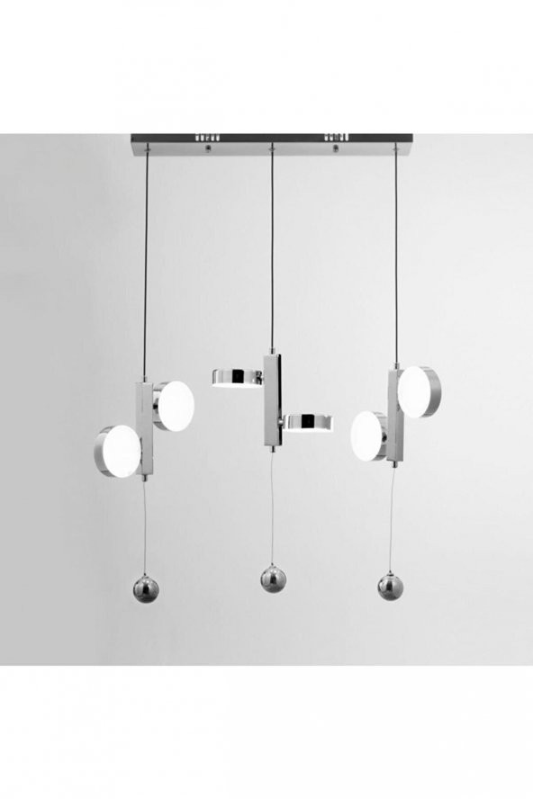 EDM Vitale LED Avize 3’lü Davul Gümüş Masaüstü ürün görseli 1