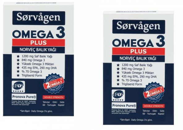 Sorvagen Omega 3 Plus Norveç Balık Yağı 60 Kapsül x 2 Adet ürün görseli 1