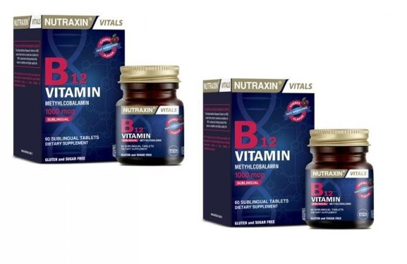 Nutraxin B12 Vitamin 1000 mcg 60 Dilaltı Tablet x 2 Adet ürün görseli 1