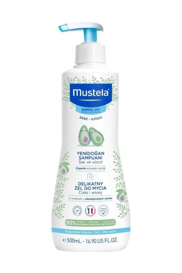 Mustela Gentle Cleansing Gel Yenidoğan Şampuanı 500 ml ürün görseli 1