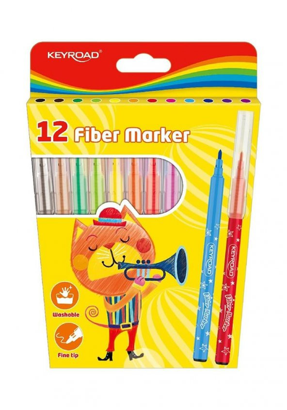 Keçeli Kalem 12 Li Yıkanabilir Keyroad 12 Renk Keçeli Kalem 1 Paket ürün görseli 1